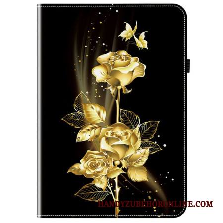 Kuoret Xiaomi Pad 7 / 7 Pro Kultaisia Ruusuja Ja Perhosia