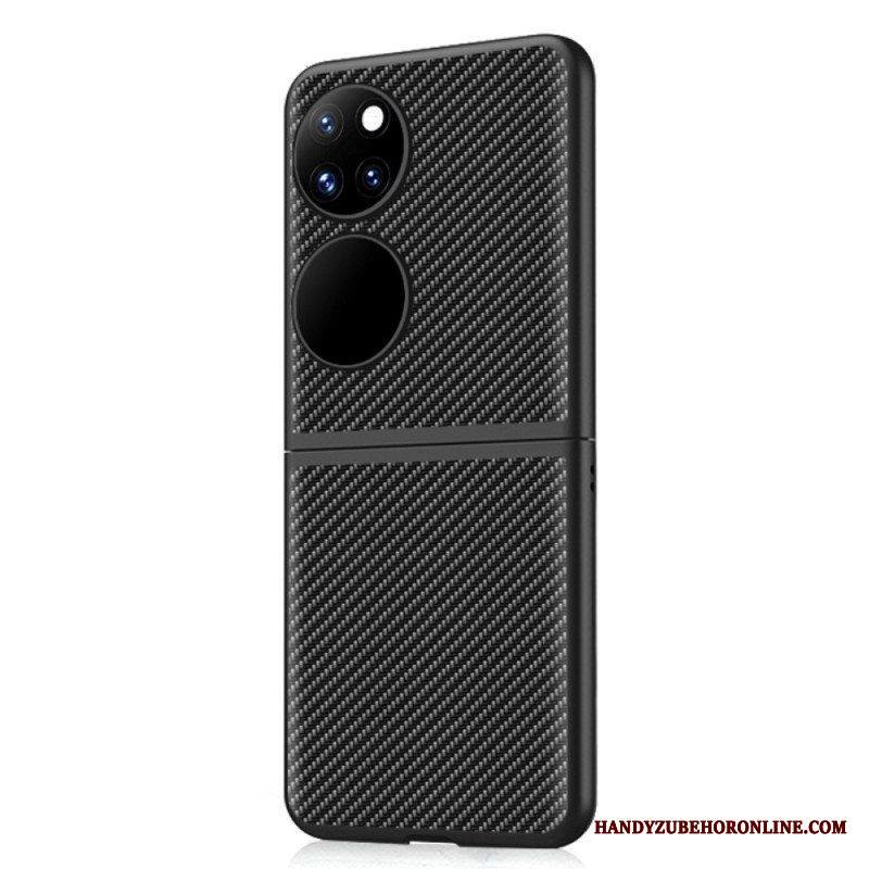 Kuori Huawei P50 Pocket Aitoa Nahkaa Ja Hiilikuitua