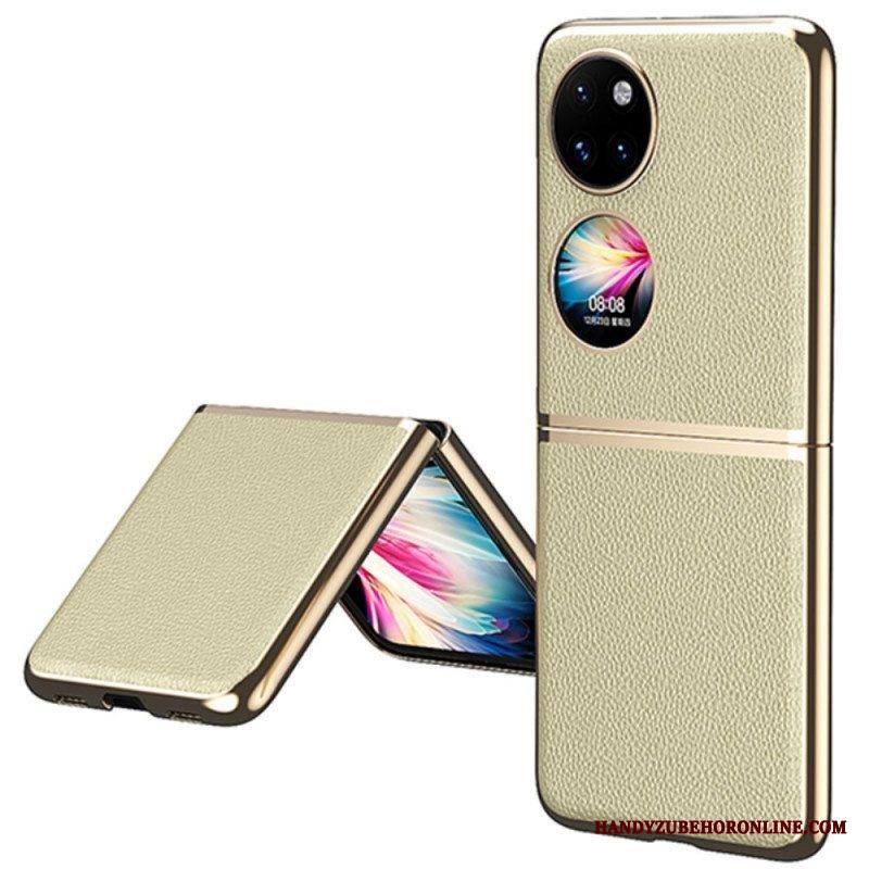 Kuori Huawei P50 Pocket Keinonahka Metallityyliset Reunat
