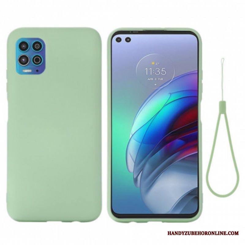Kuori Moto G100 Nestemäinen Silikoni Kaulanauhalla