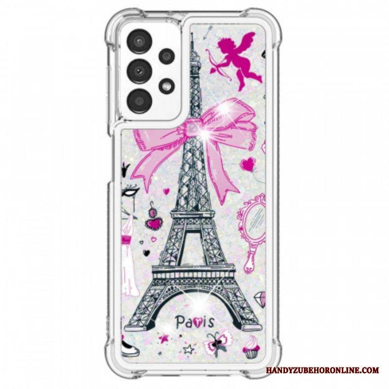 Kuori Samsung Galaxy A13 Eiffel-tornin Paljetteja