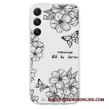 Kuori Samsung Galaxy A17 4g / 5g Perhosia Ja Valkoisia Kukkia Suojakuori