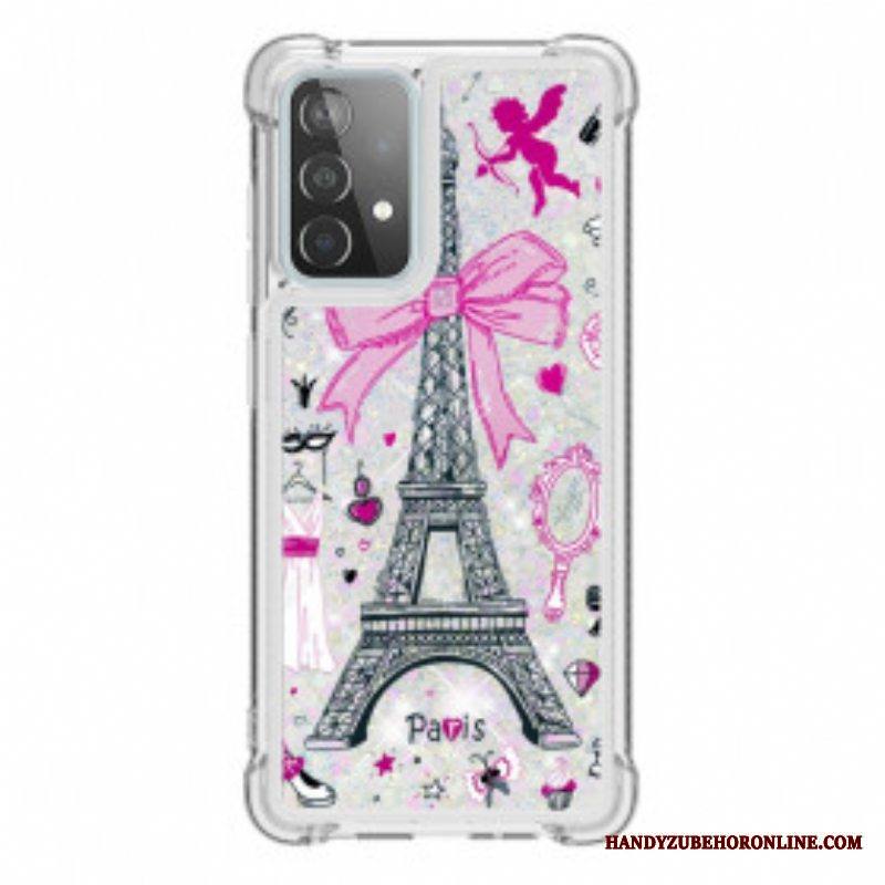 Kuori Samsung Galaxy A52 4G / A52 5G / A52s 5G Eiffel-tornin Paljetteja