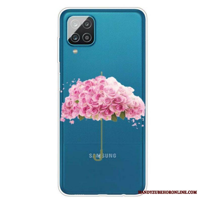 Kuori Samsung Galaxy M12 / A12 Sateenvarjo Ruusuissa