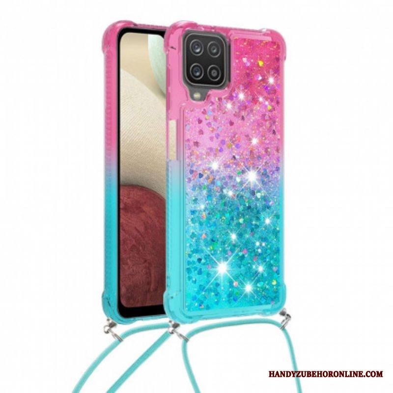 Kuori Samsung Galaxy M12 / A12 Silikonipaljetteja Ja Johto
