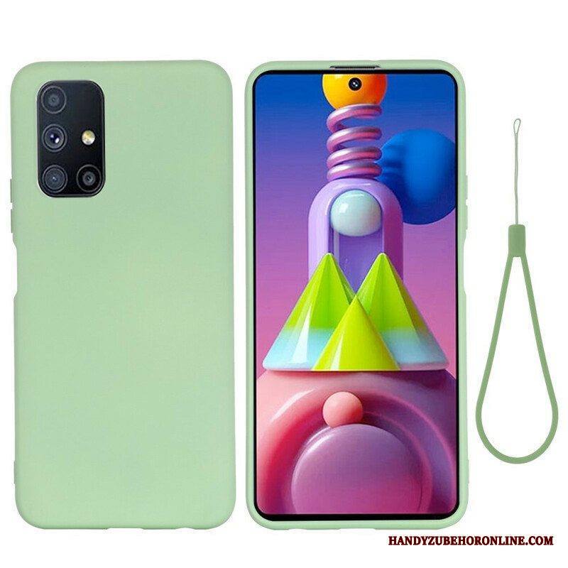 Kuori Samsung Galaxy M51 Nestemäinen Silikoni Kaulanauhalla