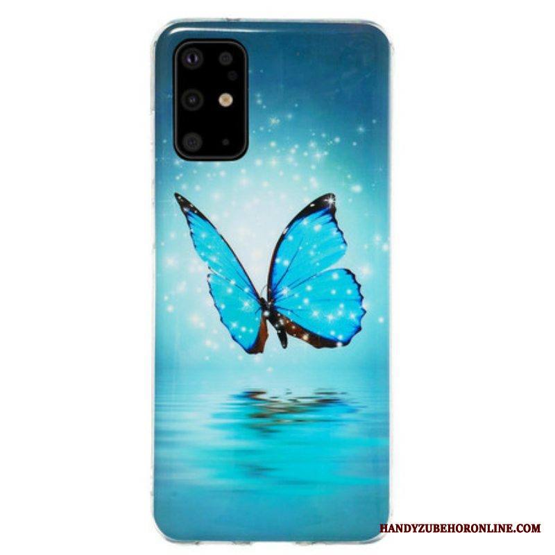 Kuori Samsung Galaxy S20 Plus / S20 Plus 5G Fluoresoiva Sininen Perhonen