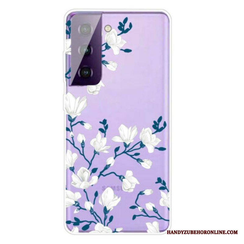 Kuori Samsung Galaxy S21 5G Valkoiset Kukat
