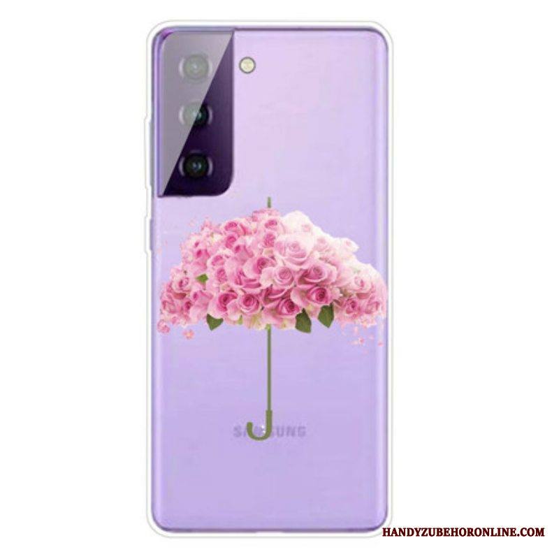 Kuori Samsung Galaxy S21 FE Sateenvarjo Ruusuissa
