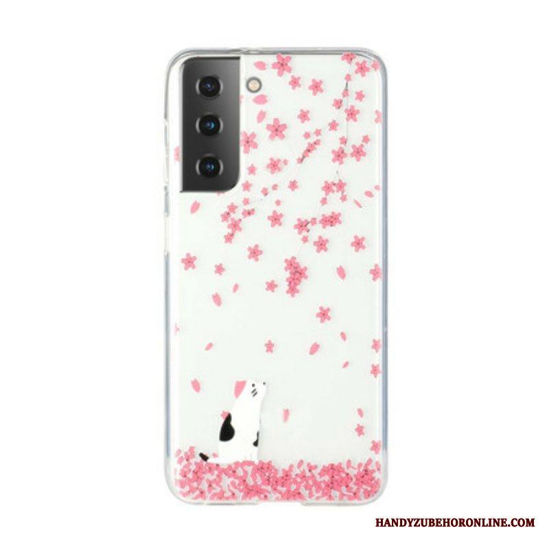 Kuori Samsung Galaxy S21 Plus 5G Terälehdet Ja Kissa