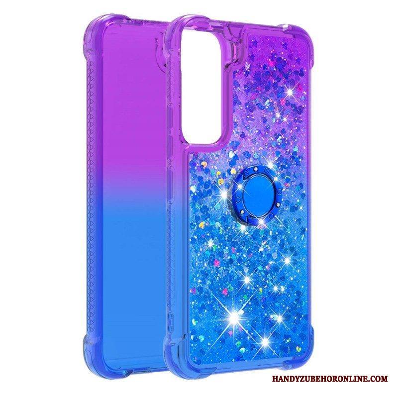 Kuori Samsung Galaxy S22 5G Glitter Ring-kiinnike