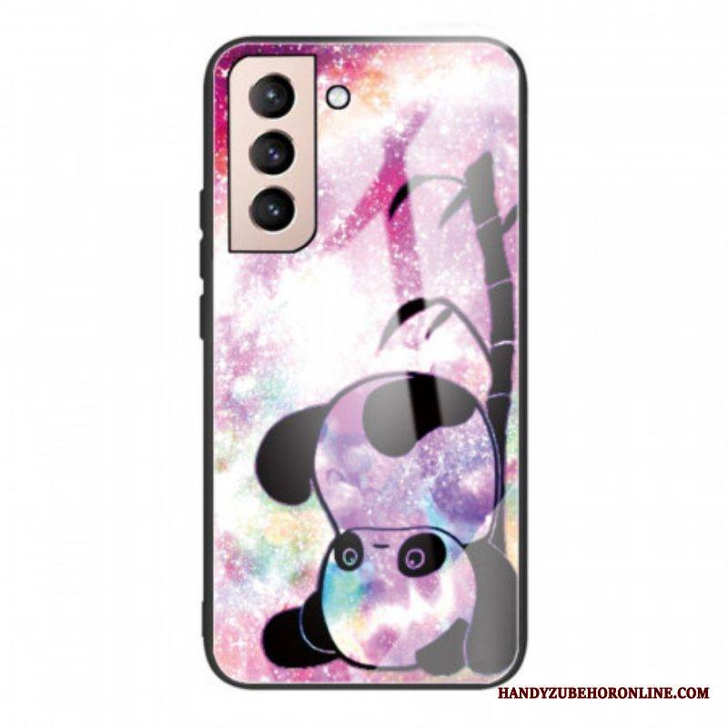 Kuori Samsung Galaxy S22 5G Panda Ja Bambu Karkaistu Lasi