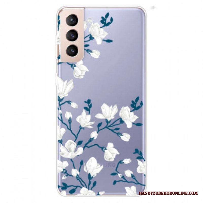 Kuori Samsung Galaxy S22 5G Saumattomat Valkoiset Kukat