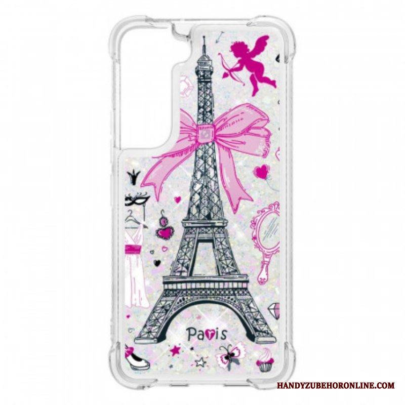 Kuori Samsung Galaxy S22 Plus 5G Eiffel-tornin Paljetteja
