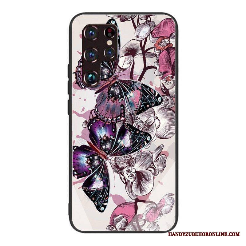 Kuori Samsung Galaxy S22 Ultra 5G Butterflies Variation Karkaistu Lasi