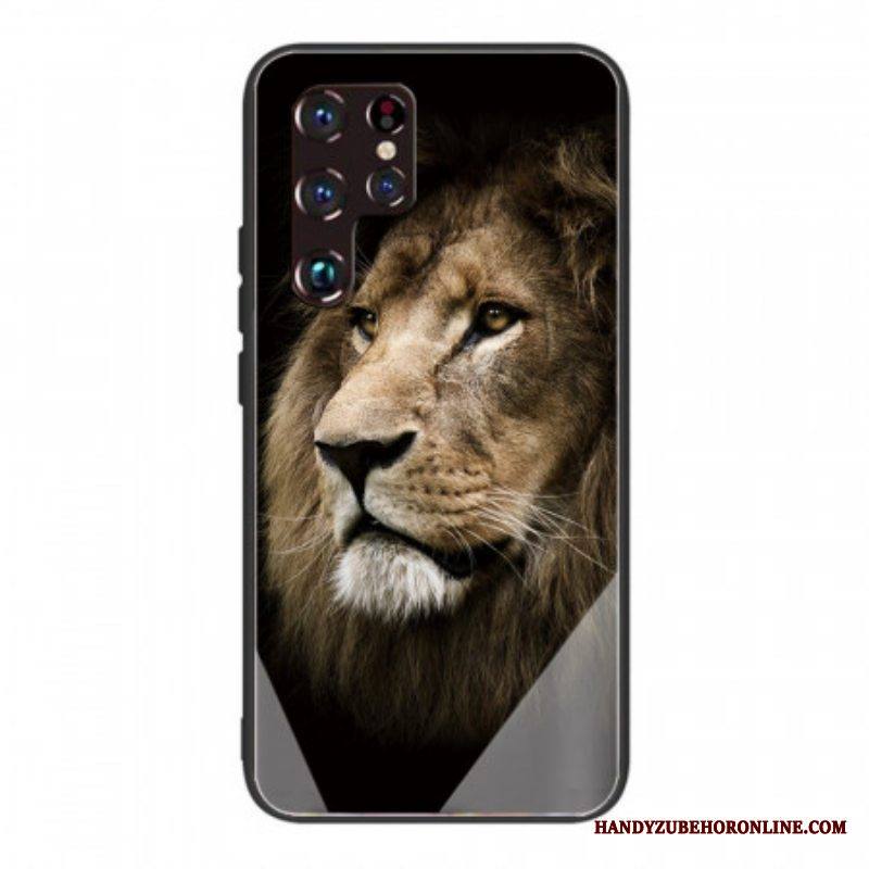 Kuori Samsung Galaxy S22 Ultra 5G Lion Head Karkaistu Lasi