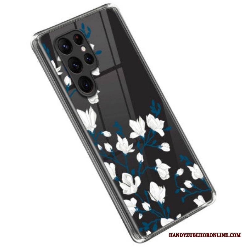 Kuori Samsung Galaxy S23 Ultra 5G Valkoiset Kukat