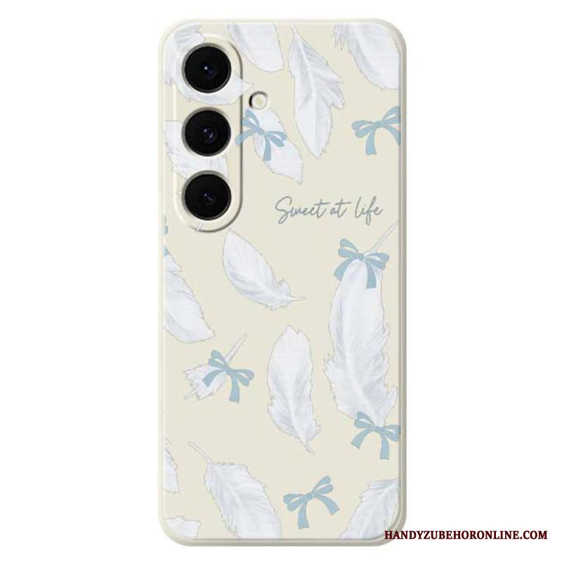 Kuori Samsung Galaxy S25 Fe Valkoinen Höyhen-silikoni