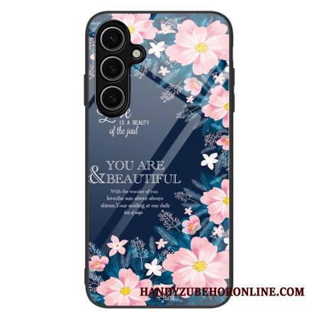 Kuori Samsung Galaxy S25 Plus 5g Karkaistua Lasia Vaaleanpunaisia Kukkia