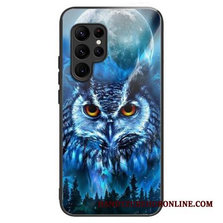 Kuori Samsung Galaxy S25 Ultra 5g Karkaistusta Lasista Valmistettu Pöllö Ja Kuu