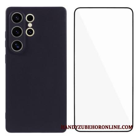 Kuori Samsung Galaxy S25 Ultra 5g Matta Silikoni Karkaistulla Lasilla