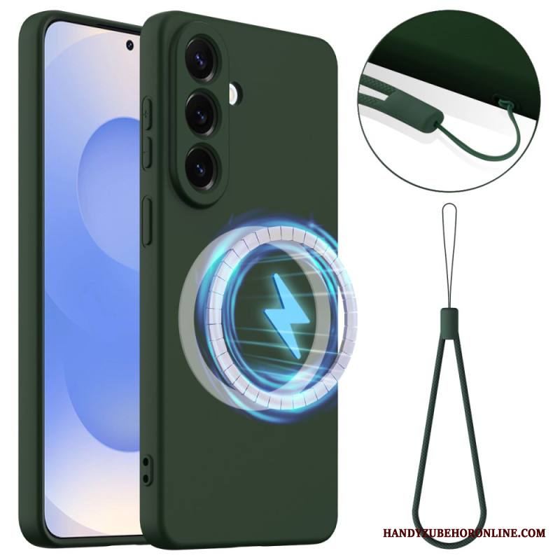 Kuori Samsung Galaxy S26 Nestemäisestä Silikonista Valmistettu Magneettinen Lompakko