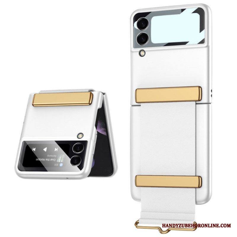 Kuori Samsung Galaxy Z Flip 3 5G Kotelot Flip Karkaistu Lasi Gkk-hihnalla