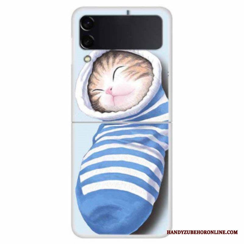 Kuori Samsung Galaxy Z Flip 4 Kotelot Flip Nukkuva Kissanpentu