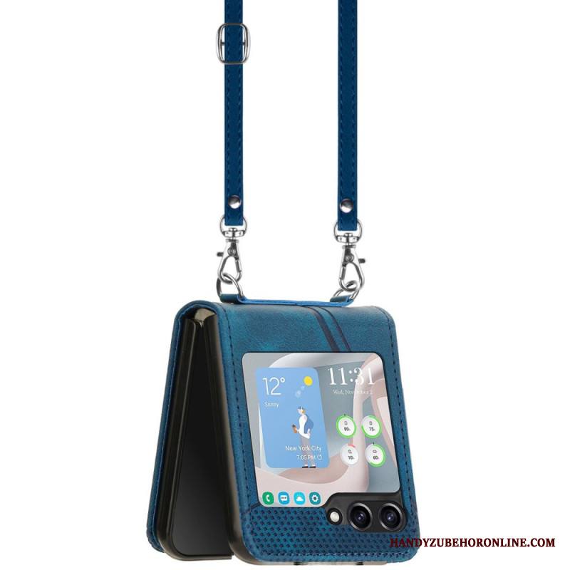 Kuori Samsung Galaxy Z Flip 7 Fe Geometrinen Kuvio Olkahihnalla