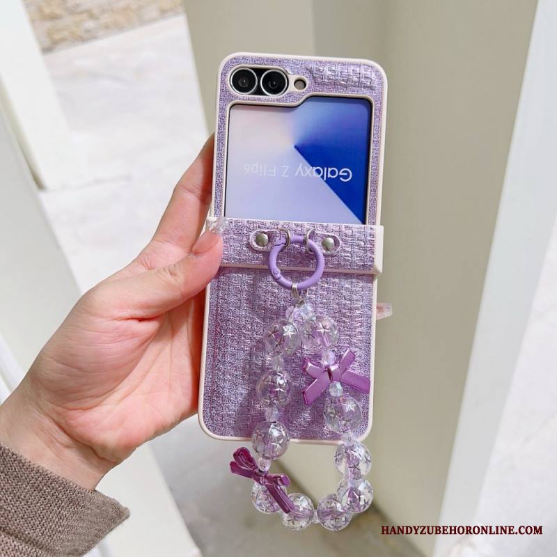 Kuori Samsung Galaxy Z Flip 7 Fe Keinonahkainen Ja Uniikki Rannehihna Suojakuori