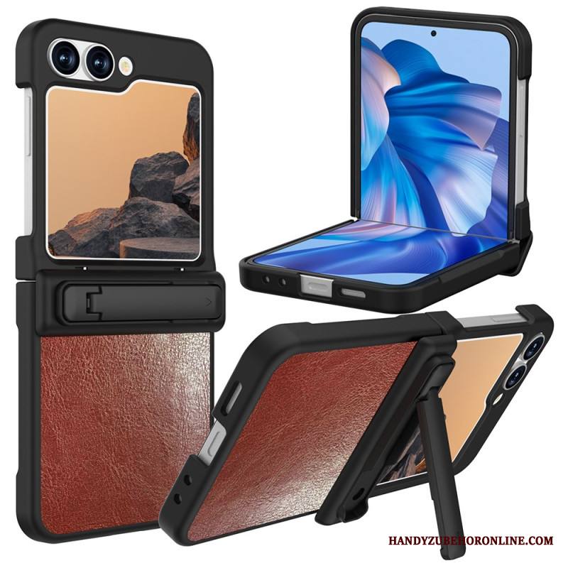 Kuori Samsung Galaxy Z Flip 7 Fe Nahkakuvio Jalustalla