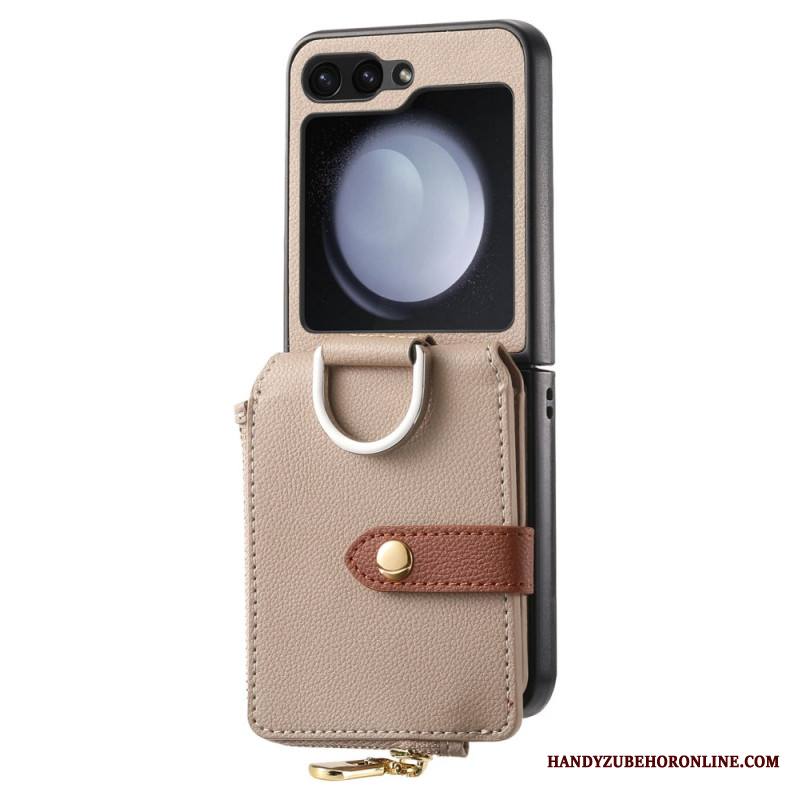 Kuori Samsung Galaxy Z Flip 7 Fe Vetoketjullinen Tasku Ja Sormuspidike Suojakuori