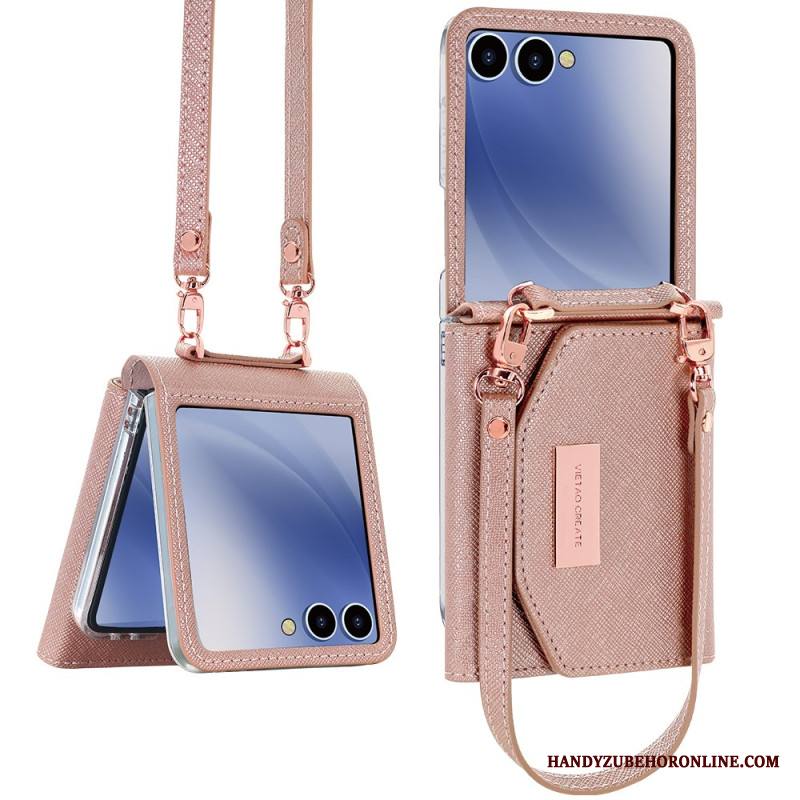 Kuori Samsung Galaxy Z Flip 7 Lompakko Ja Hihna Suojakuori