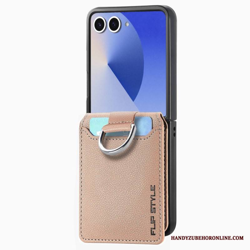 Kuori Samsung Galaxy Z Flip 7 Premium-korttikotelo Ja Pidike Suojakuori