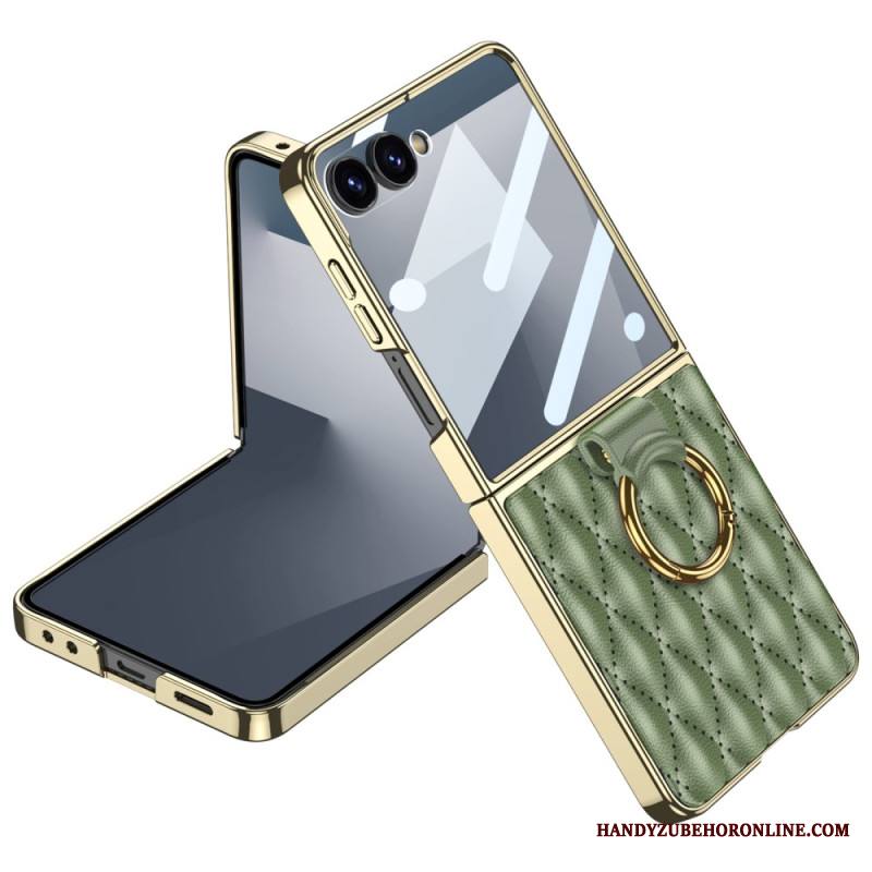 Kuori Samsung Galaxy Z Flip 7 Tikattu Muotoilu Sormuspidikkeellä