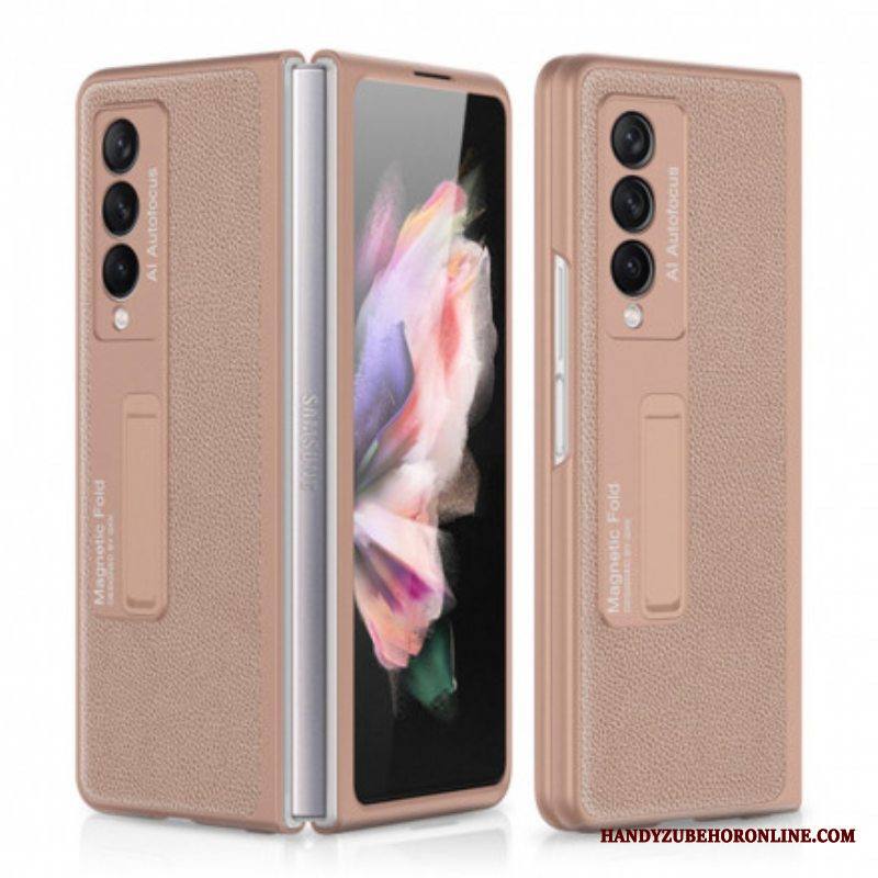 Kuori Samsung Galaxy Z Fold 3 5G Gkk Tuki Litsi Nahkaa