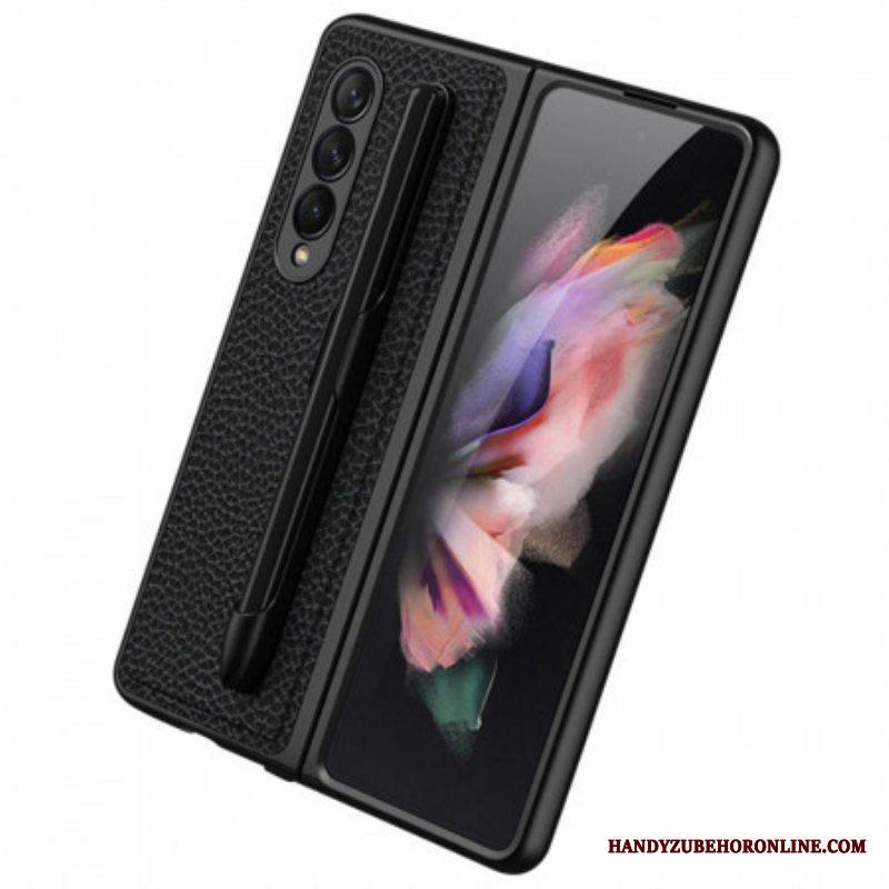 Kuori Samsung Galaxy Z Fold 3 5G Litchin Nahkainen Gkk-kynäteline