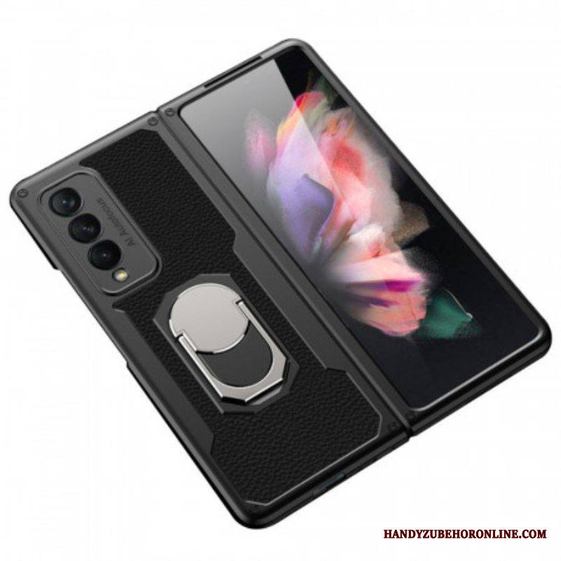 Kuori Samsung Galaxy Z Fold 3 5G Nahkainen Litsisormus-tuki Gkk