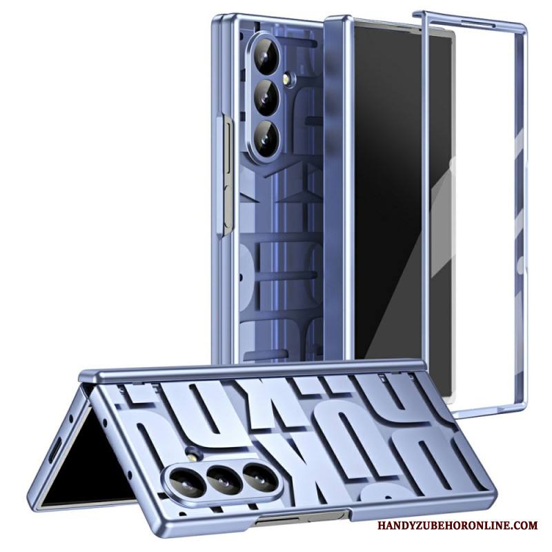 Kuori Samsung Galaxy Z Fold 7 Kirjainmuotoilu Karkaistusta Lasista Valmistetulla Näytönsuojalla
