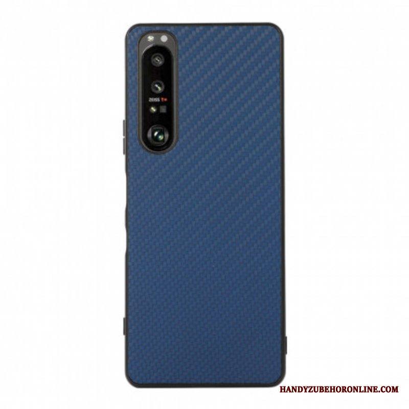 Kuori Sony Xperia 1 III Nahkavaikutteinen Hiilikuiturakenne