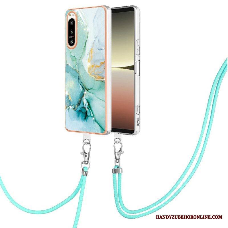 Kuori Sony Xperia 5 IV Kiristysnyörillä Marmorijohdolla