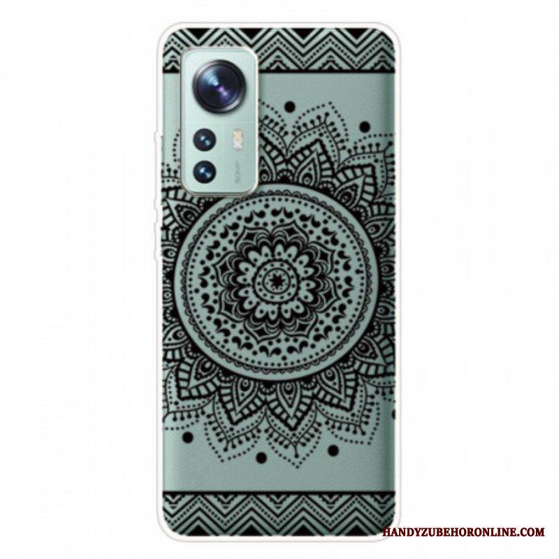 Kuori Xiaomi 12 Pro Silikoni Mandala Musta