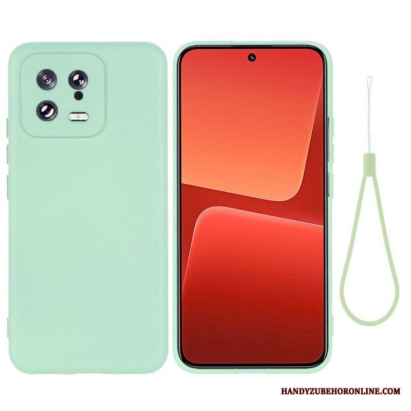 Kuori Xiaomi 13 Nestemäinen Silikoni Kaulanauhalla