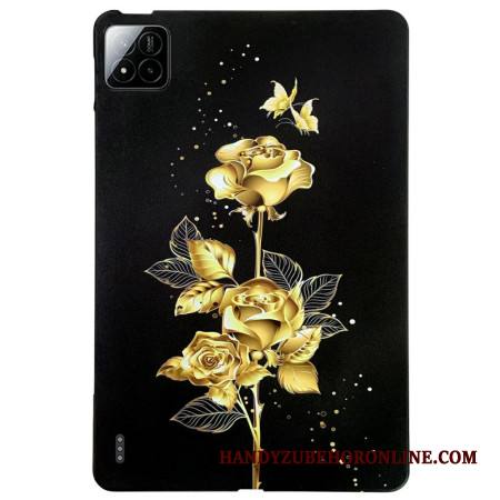 Kuori Xiaomi Pad 7 / 7 Pro Kultaisia Ruusuja Ja Perhosia Suojakuori