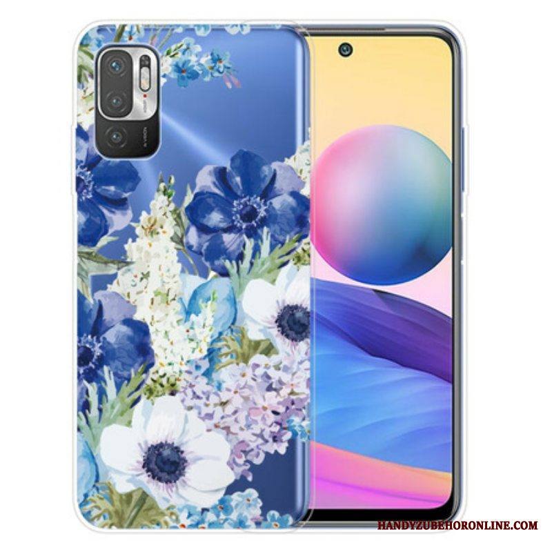 Kuori Xiaomi Redmi Note 10 5G Akvarelli Siniset Kukat