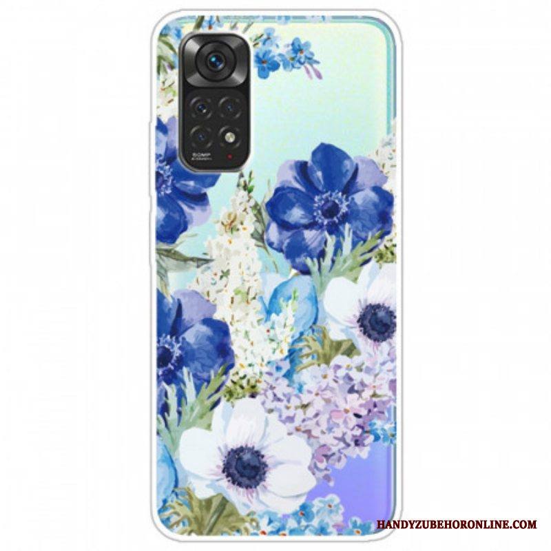 Kuori Xiaomi Redmi Note 11 Pro / 11 Pro 5G Akvarelli Siniset Kukat