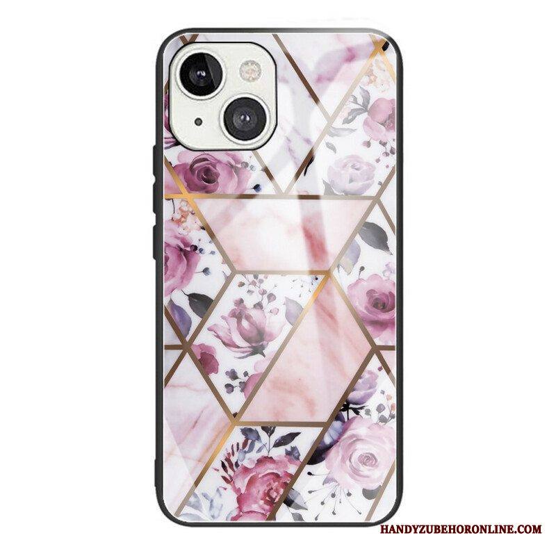 Kuori iPhone 13 Mini Geometria Marmori Karkaistu Lasi