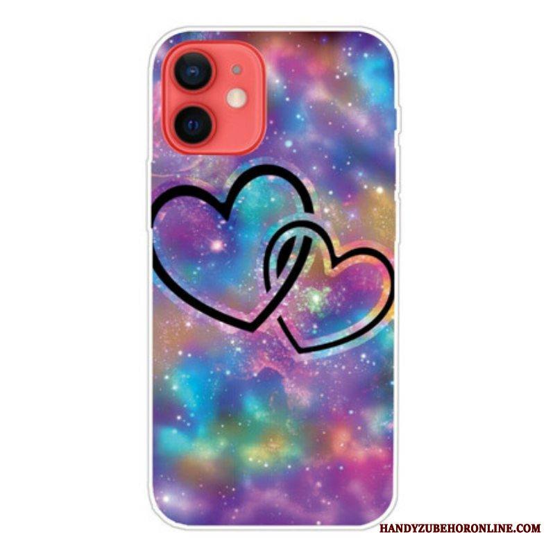 Kuori iPhone 13 Mini Ketjutetut Sydämet