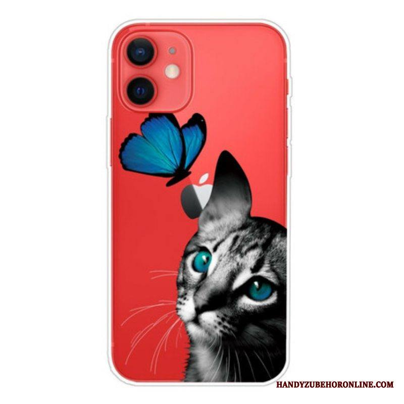 Kuori iPhone 13 Mini Kissa Ja Perhonen