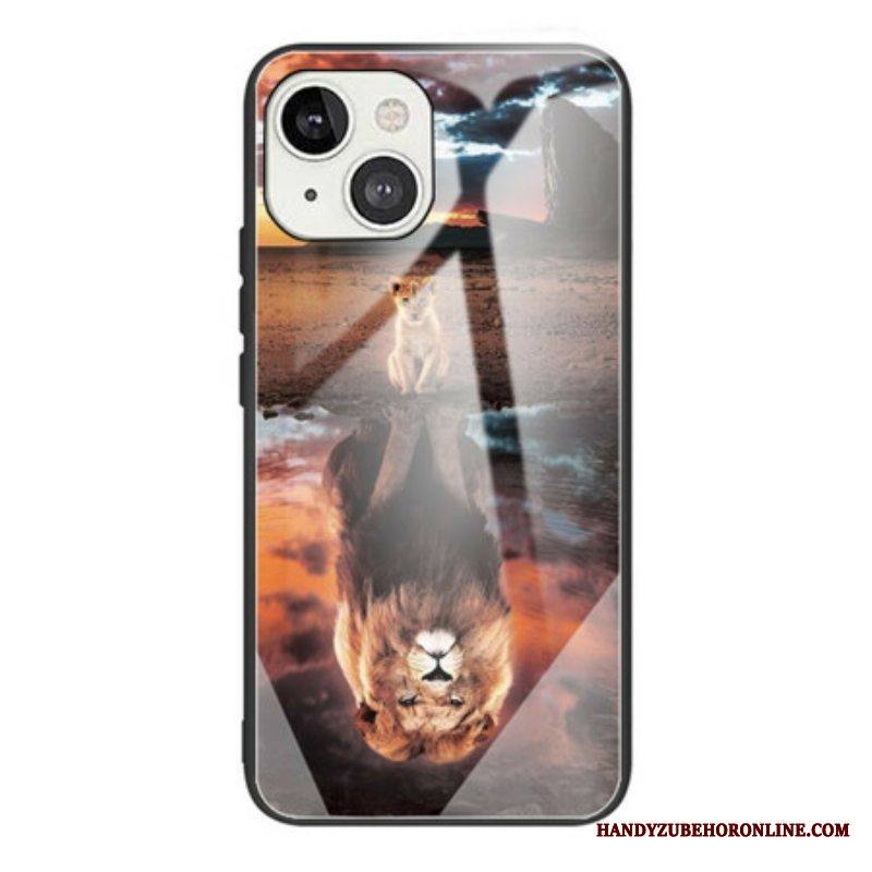 Kuori iPhone 13 Mini Lion Cub's Dream Karkaistu Lasi